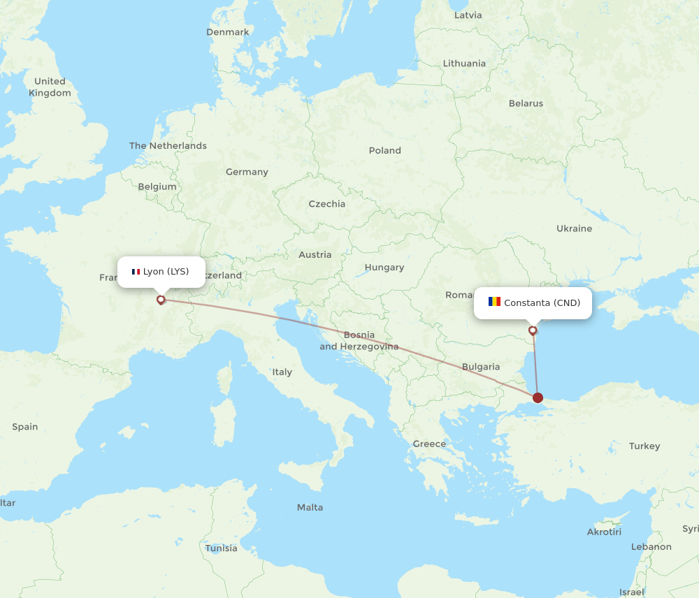 LYS-CND flight routes
