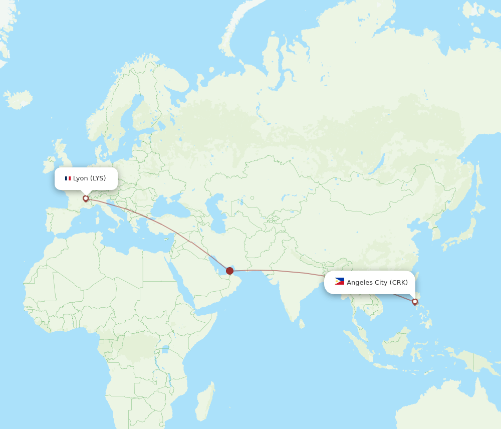 LYS to CRK flights and routes map