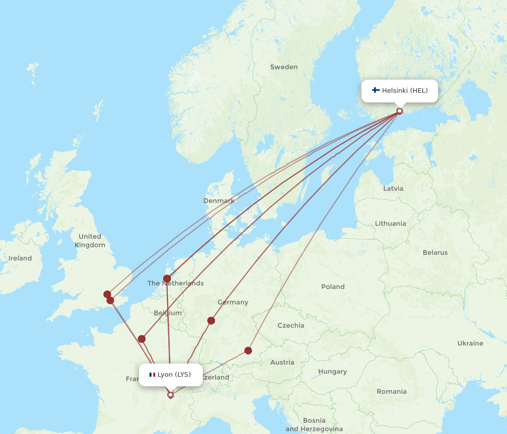 LYS-HEL flight routes
