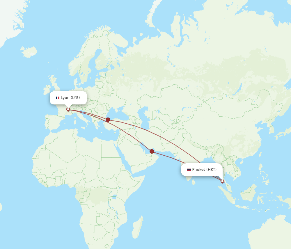 LYS to HKT flights and routes map
