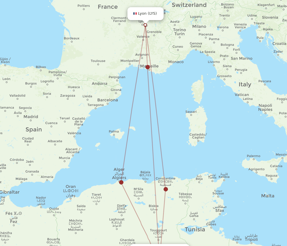 LYS-HME flight routes