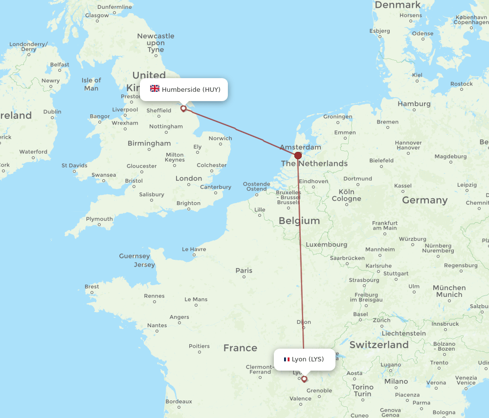 LYS-HUY flight routes