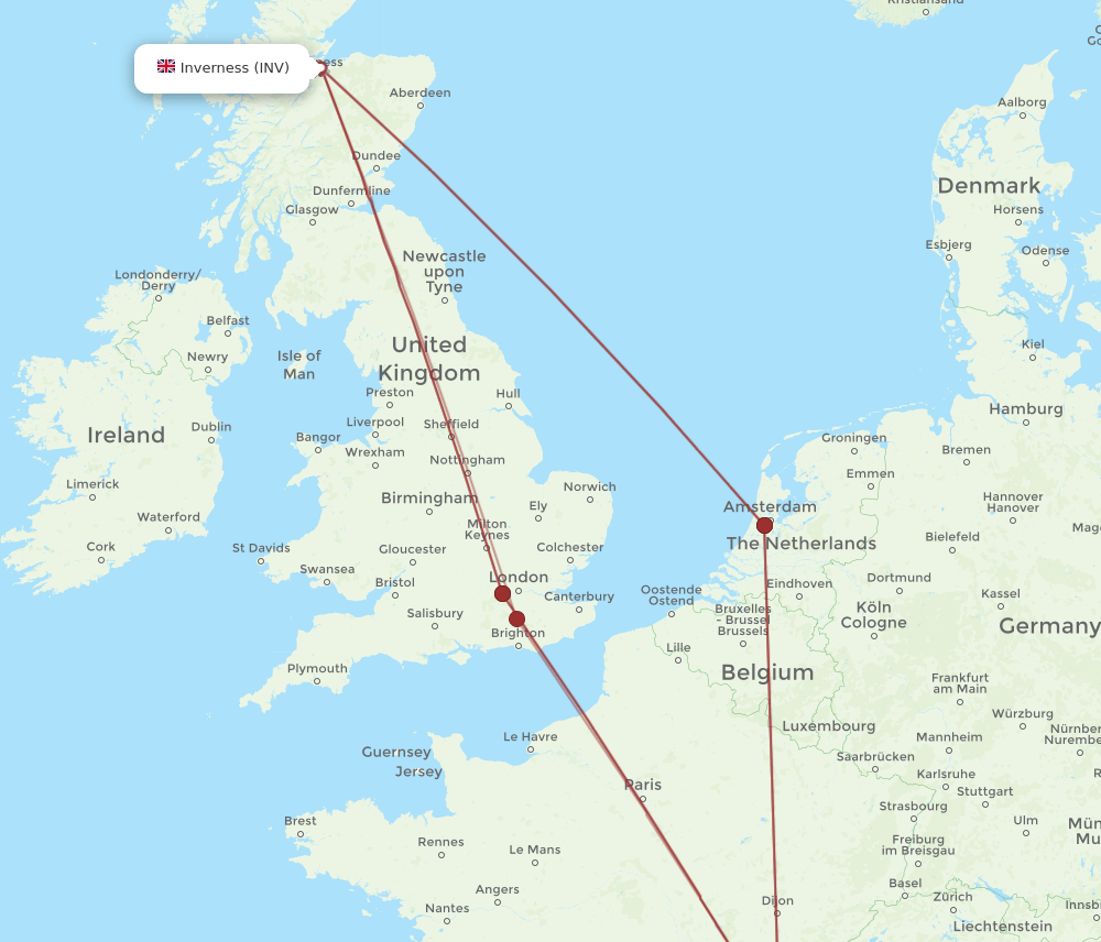LYS-INV flight routes