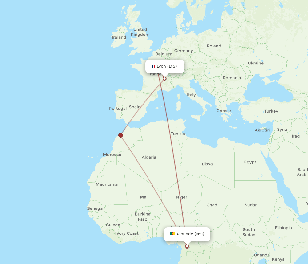LYS-NSI flight routes