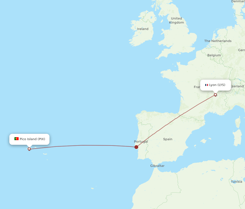 LYS-PIX flight routes