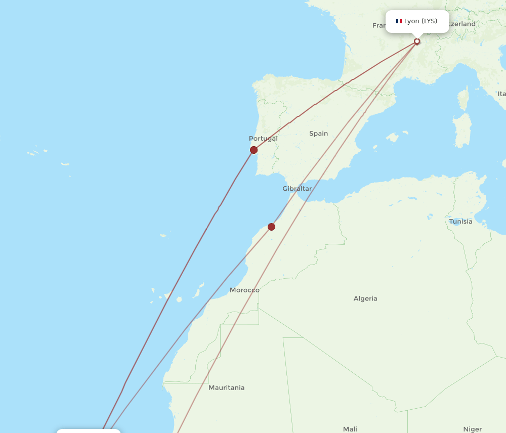 LYS-RAI flight routes