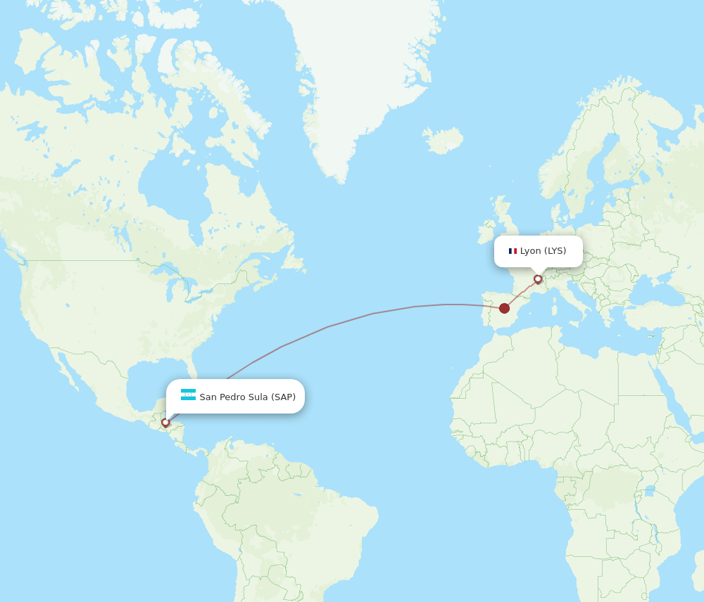 LYS-SAP flight routes