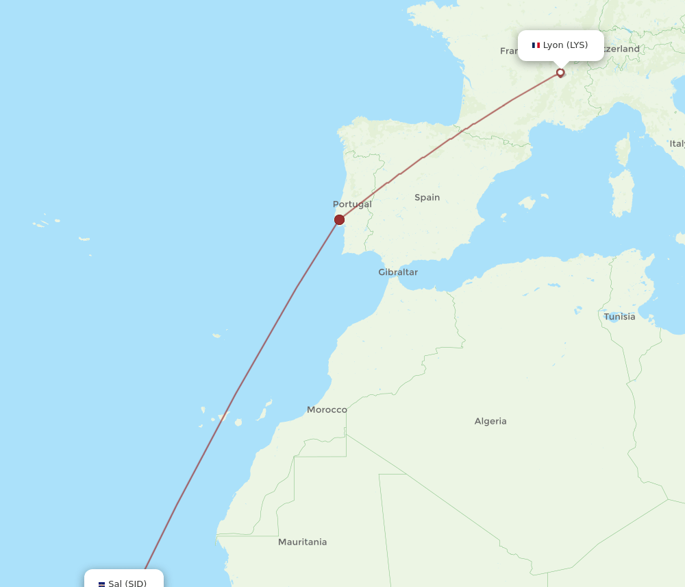 LYS-SID flight routes