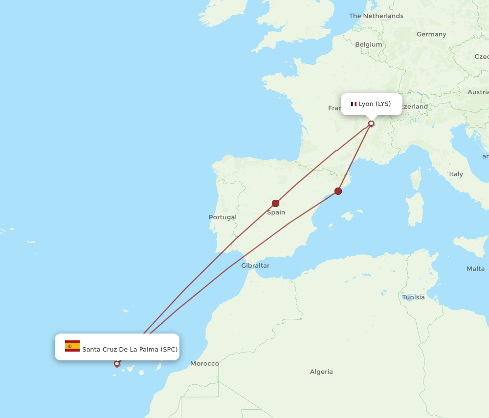 LYS-SPC flight routes