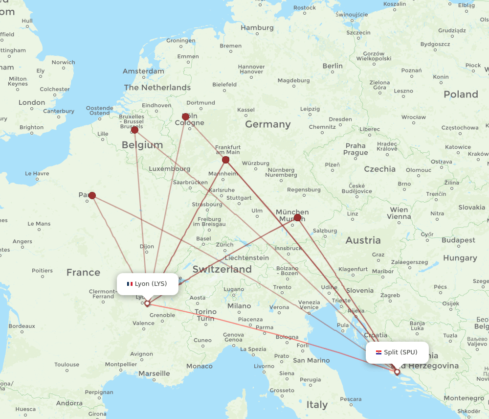 LYS-SPU flight routes