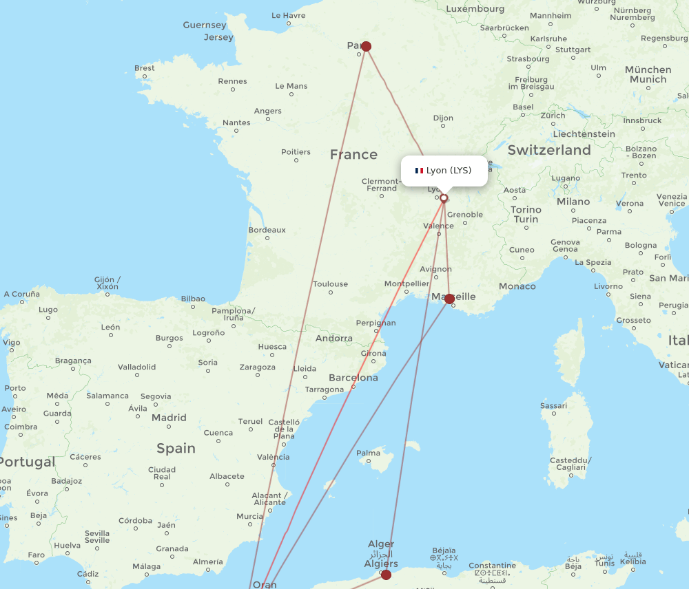 LYS-TLM flight routes