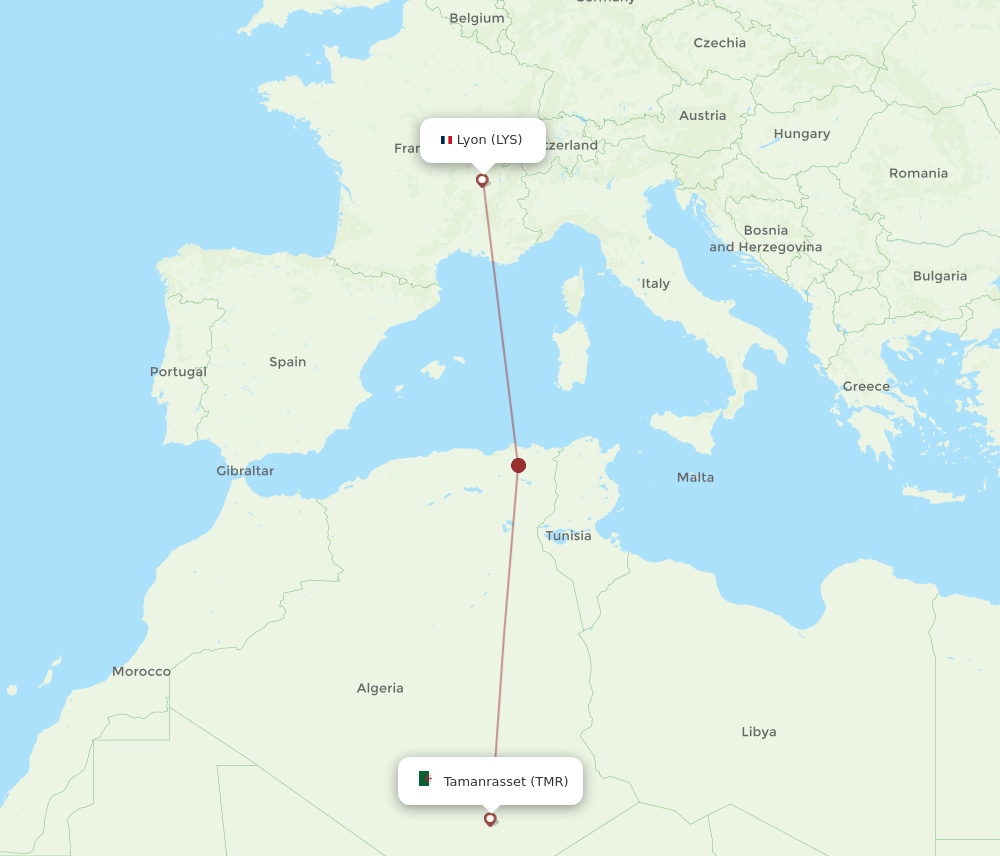 LYS-TMR flight routes