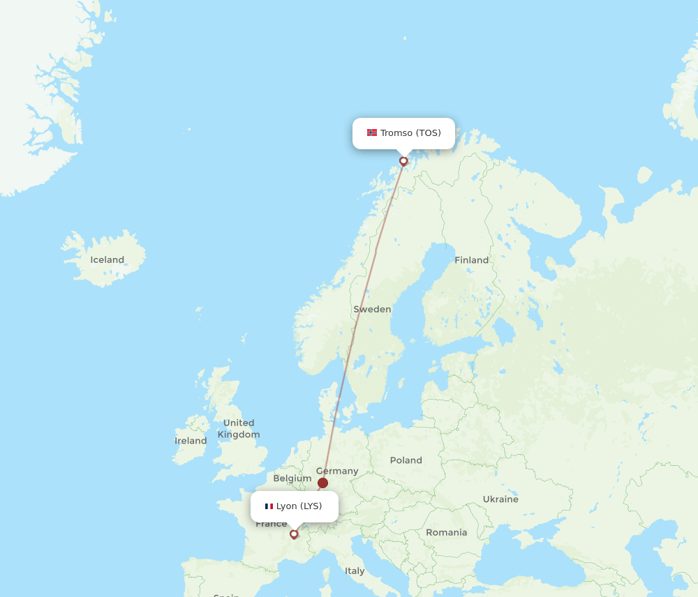 LYS-TOS flight routes