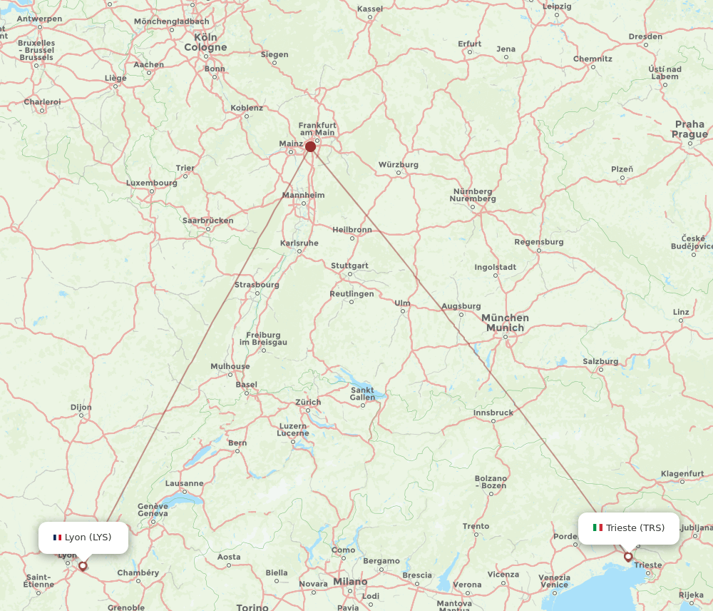 LYS-TRS flight routes