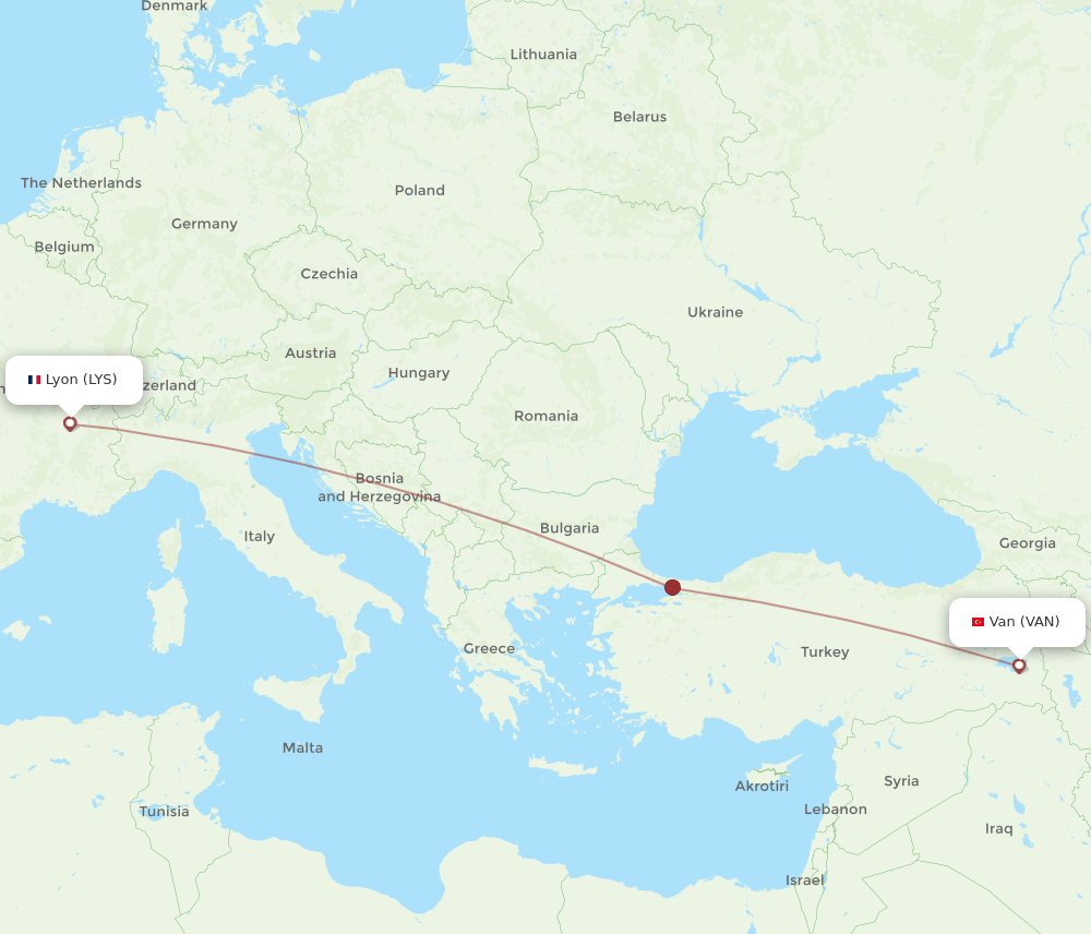 LYS-VAN flight routes