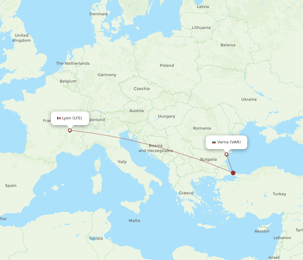 LYS-VAR flight routes