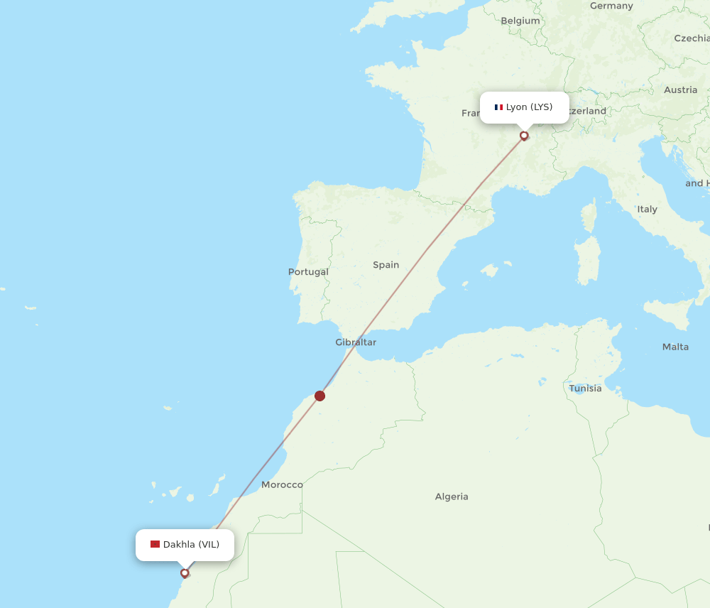 LYS-VIL flight routes