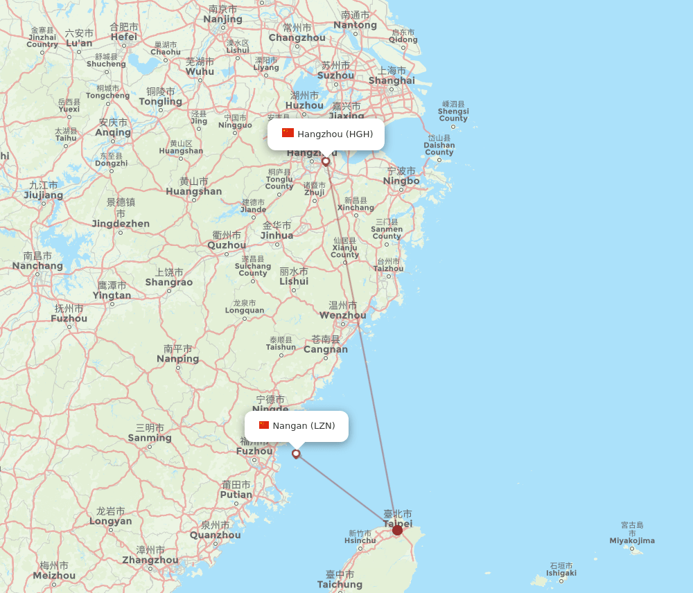 LZN-HGH flight routes