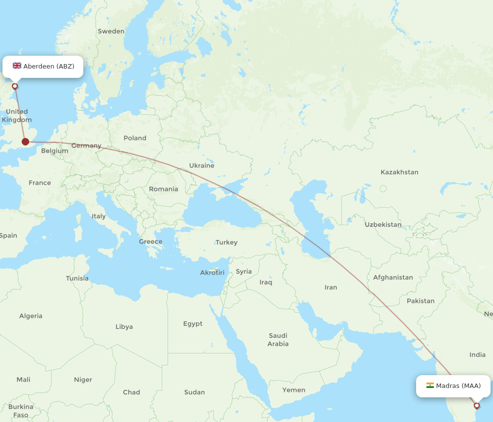 MAA-ABZ flight routes