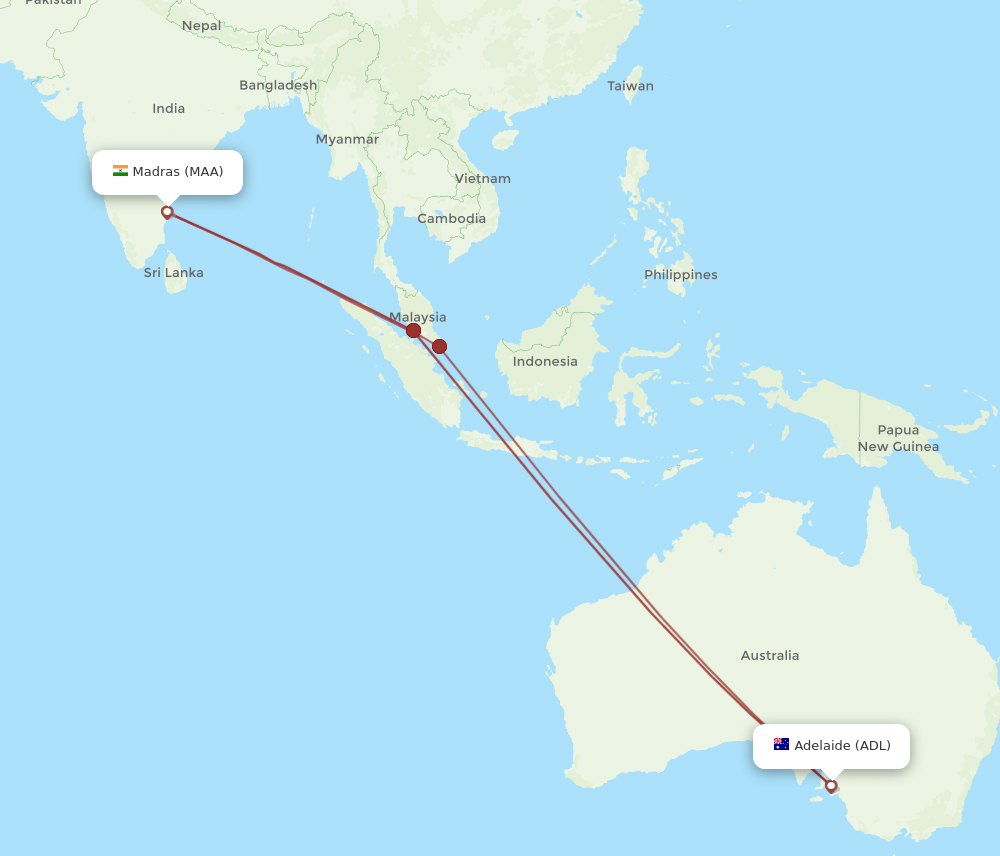 MAA-ADL flight routes