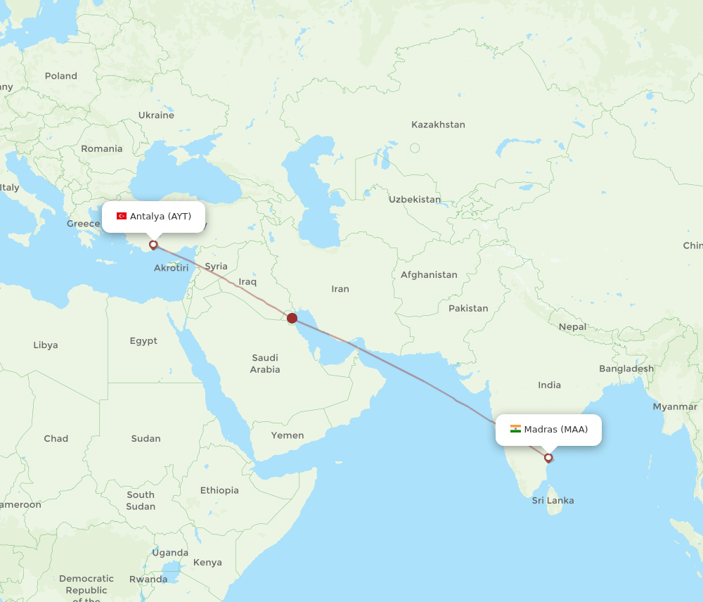 MAA-AYT flight routes