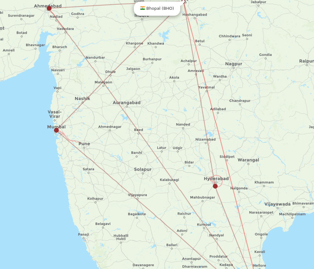 MAA-BHO flight routes
