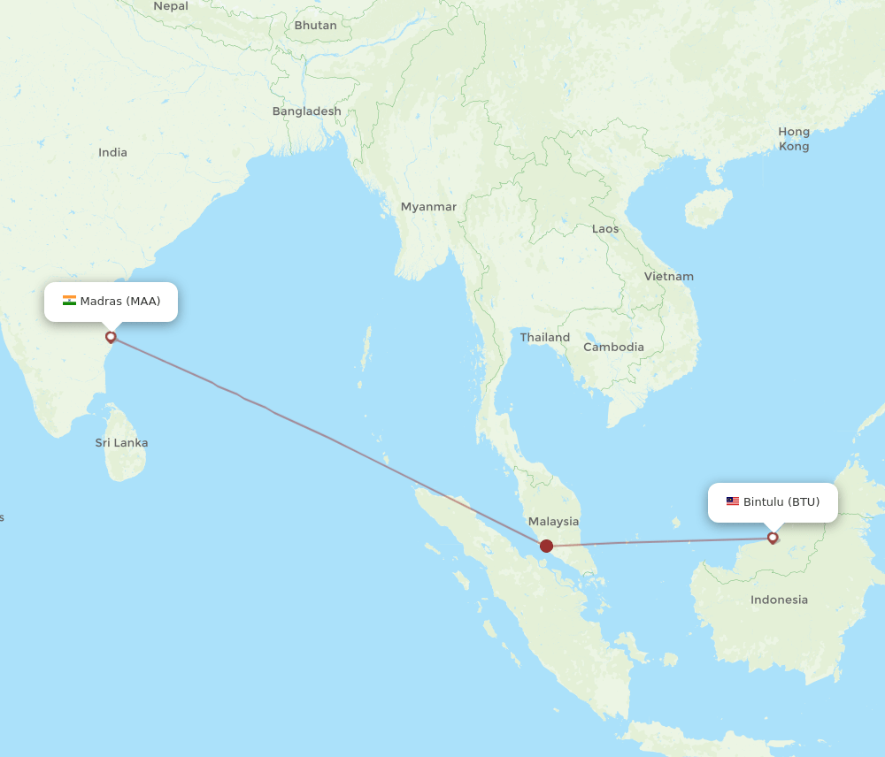 MAA-BTU flight routes