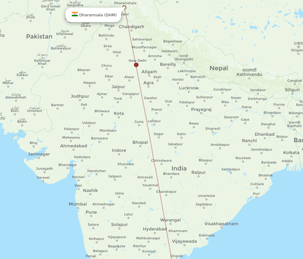 MAA-DHM flight routes