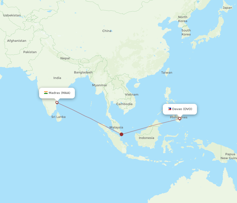 MAA-DVO flight routes