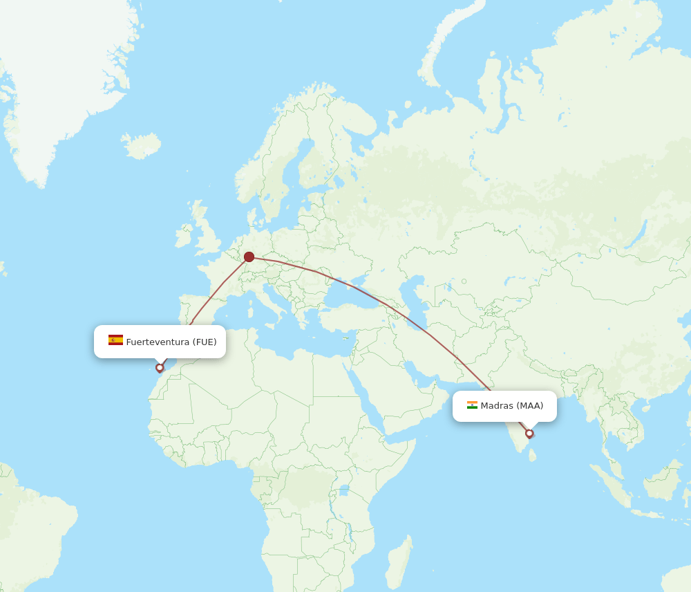 MAA-FUE flight routes