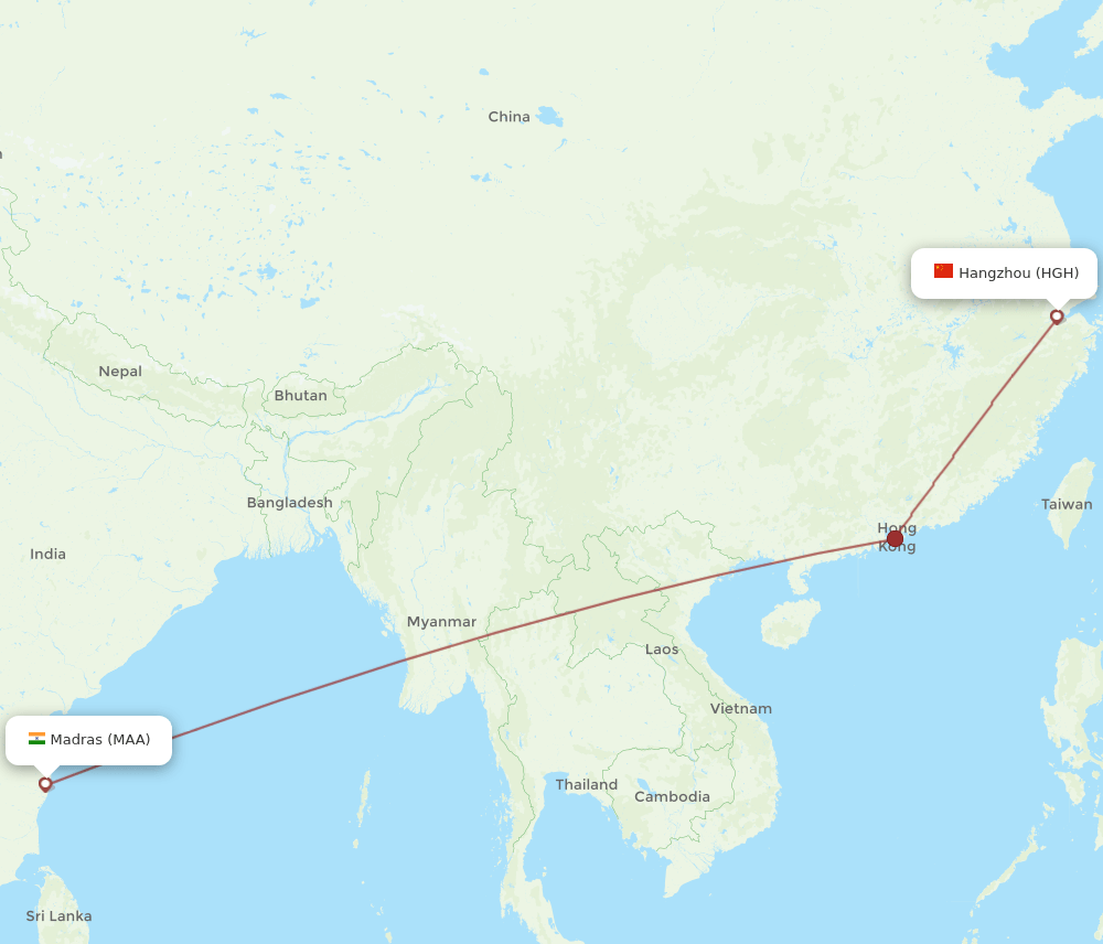 MAA-HGH flight routes