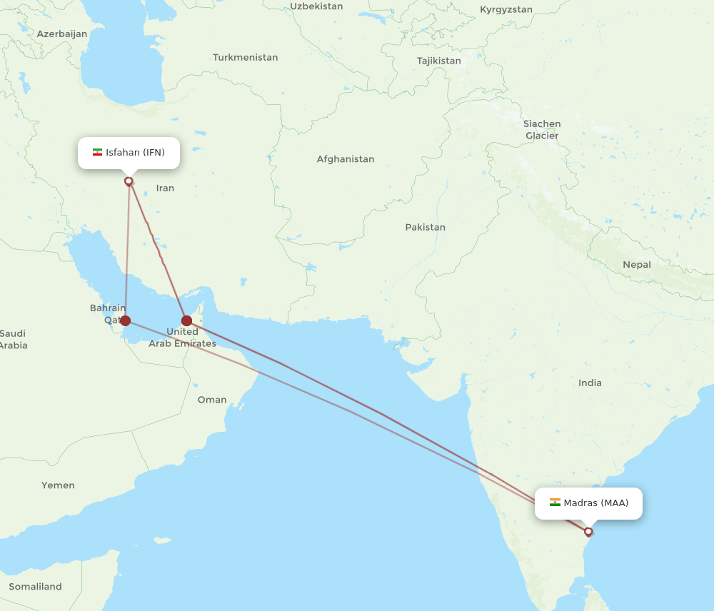 MAA-IFN flight routes