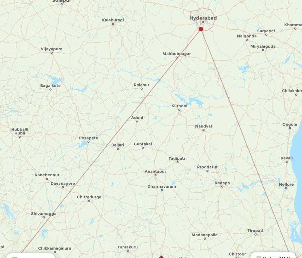 MAA-IXE flight routes