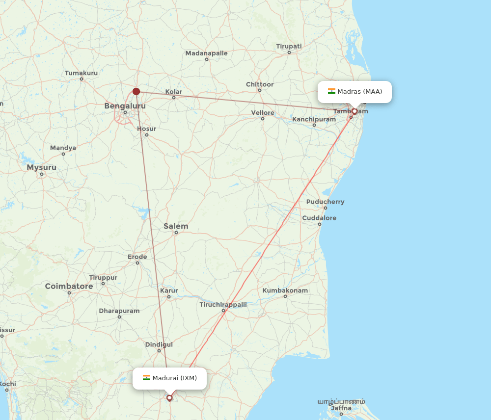 MAA-IXM flight routes