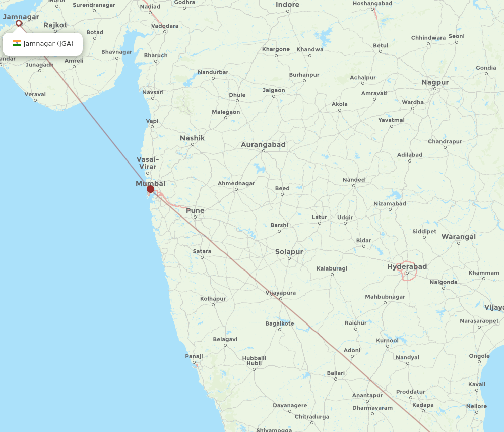 MAA-JGA flight routes