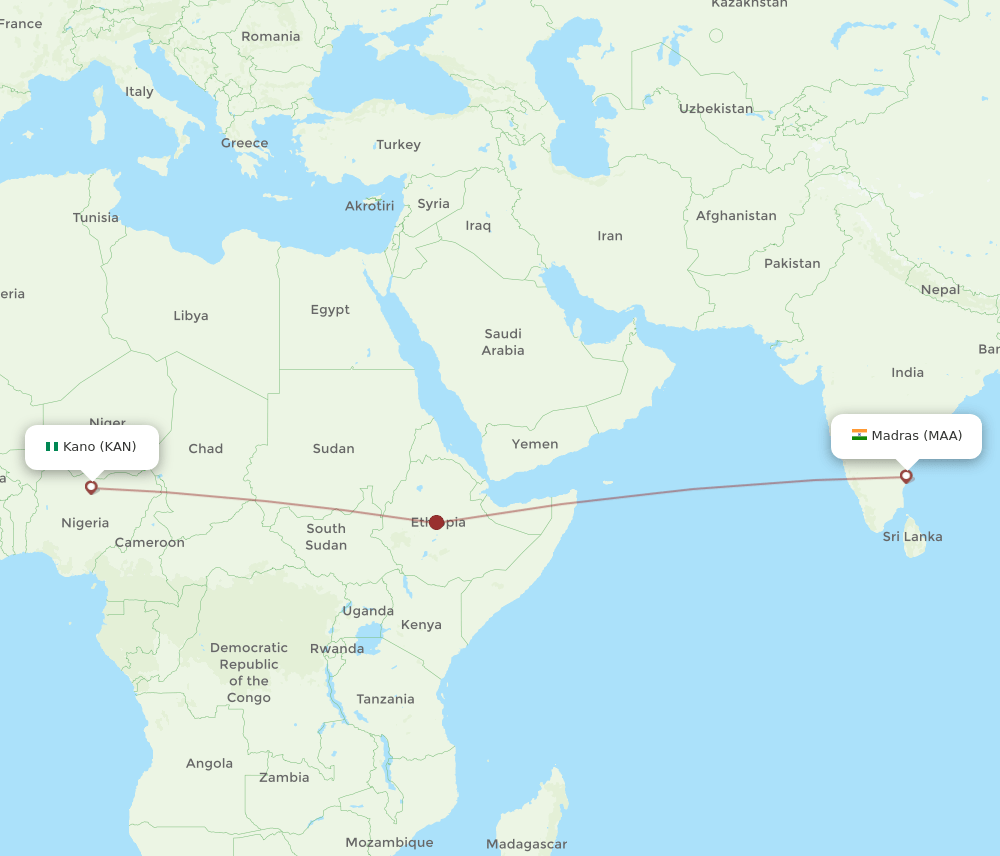 MAA-KAN flight routes