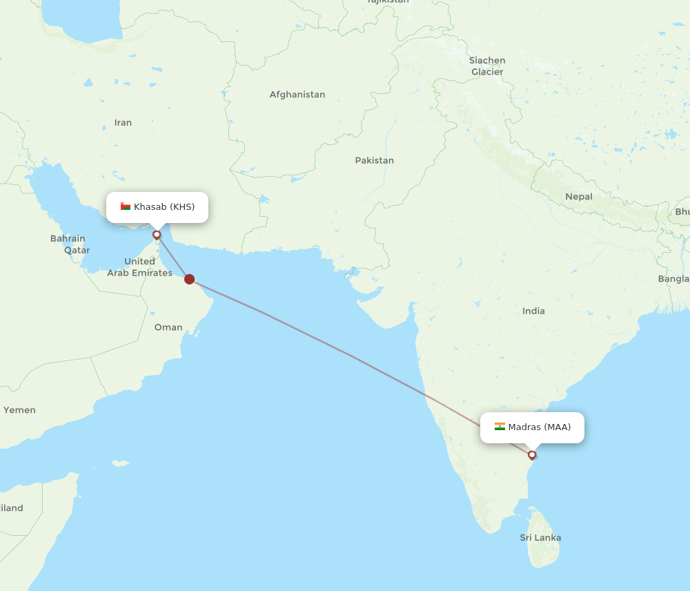 MAA-KHS flight routes