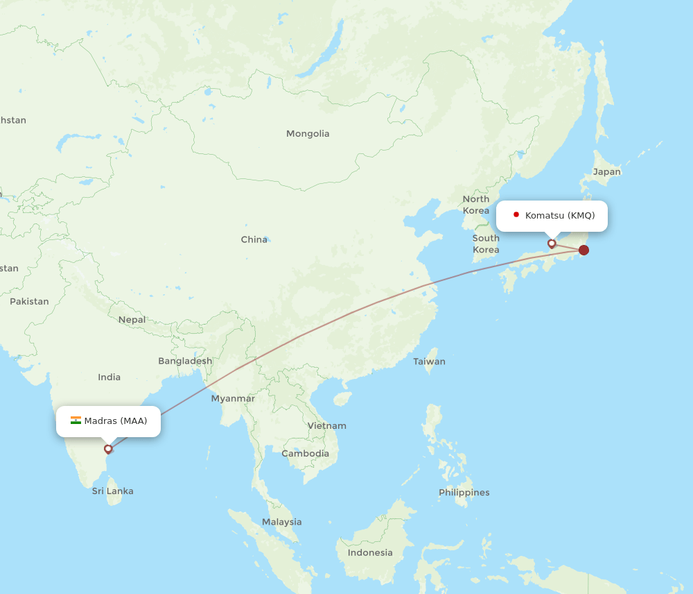 MAA-KMQ flight routes
