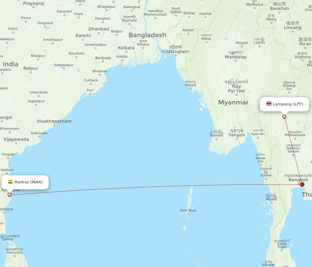MAA-LPT flight routes