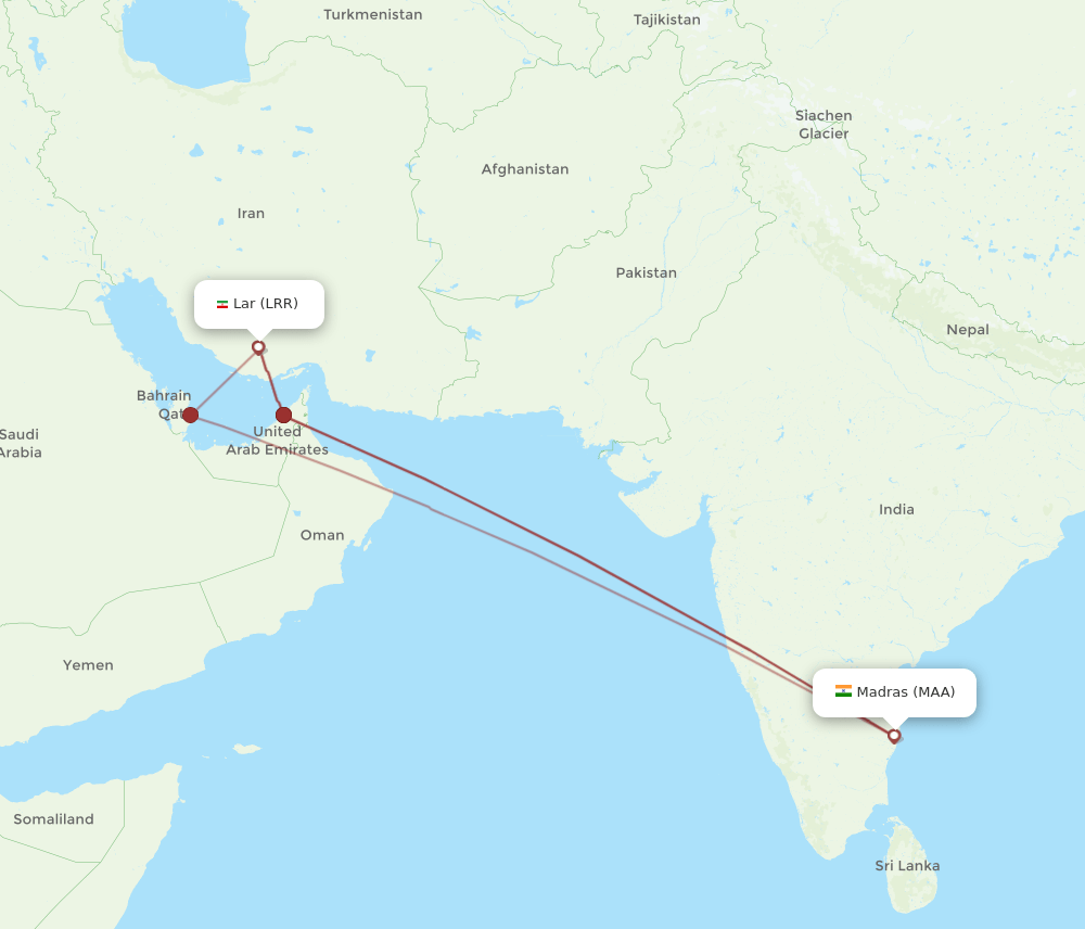 MAA to LRR flights and routes map