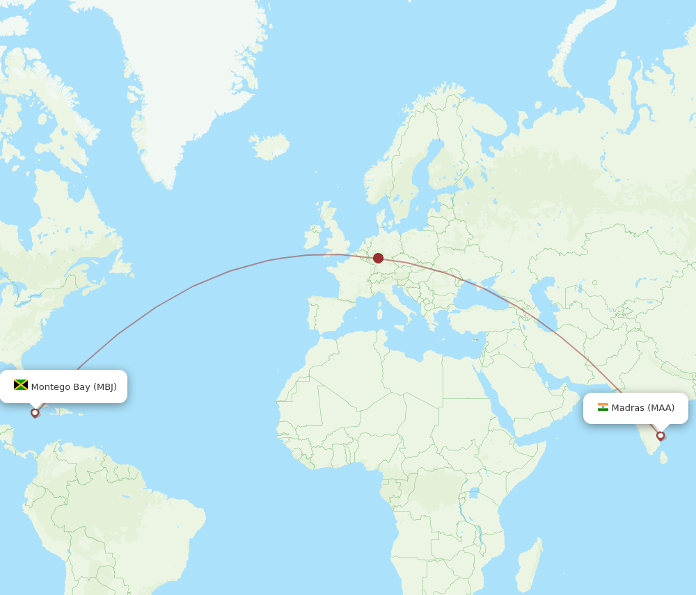 MAA-MBJ flight routes