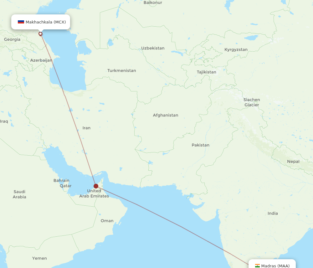 MAA-MCX flight routes