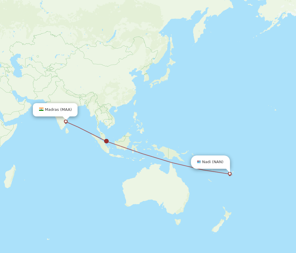 MAA-NAN flight routes