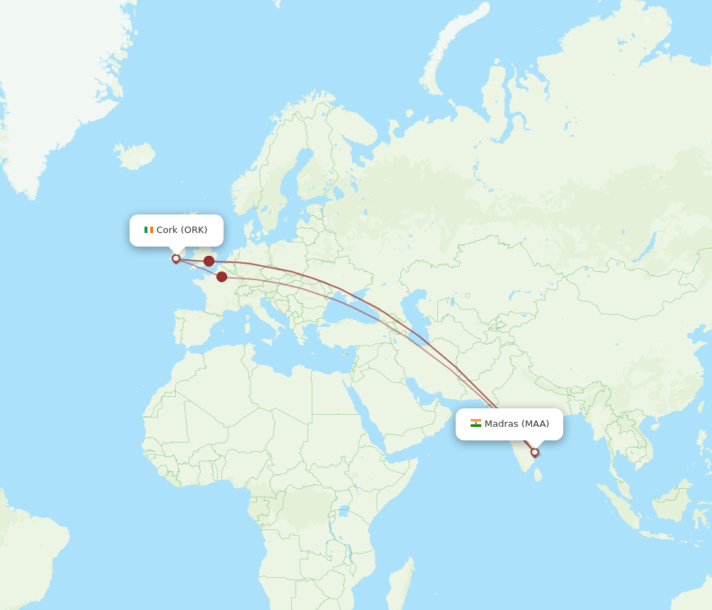 MAA-ORK flight routes