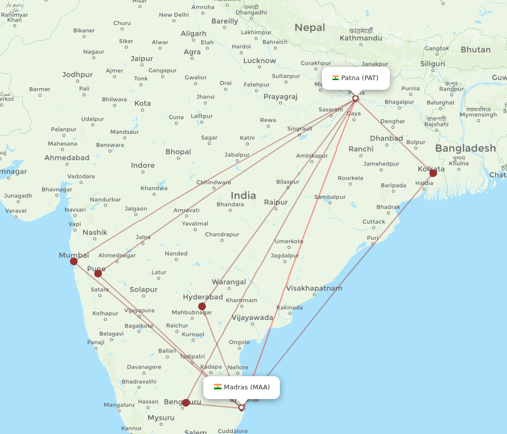 MAA-PAT flight routes