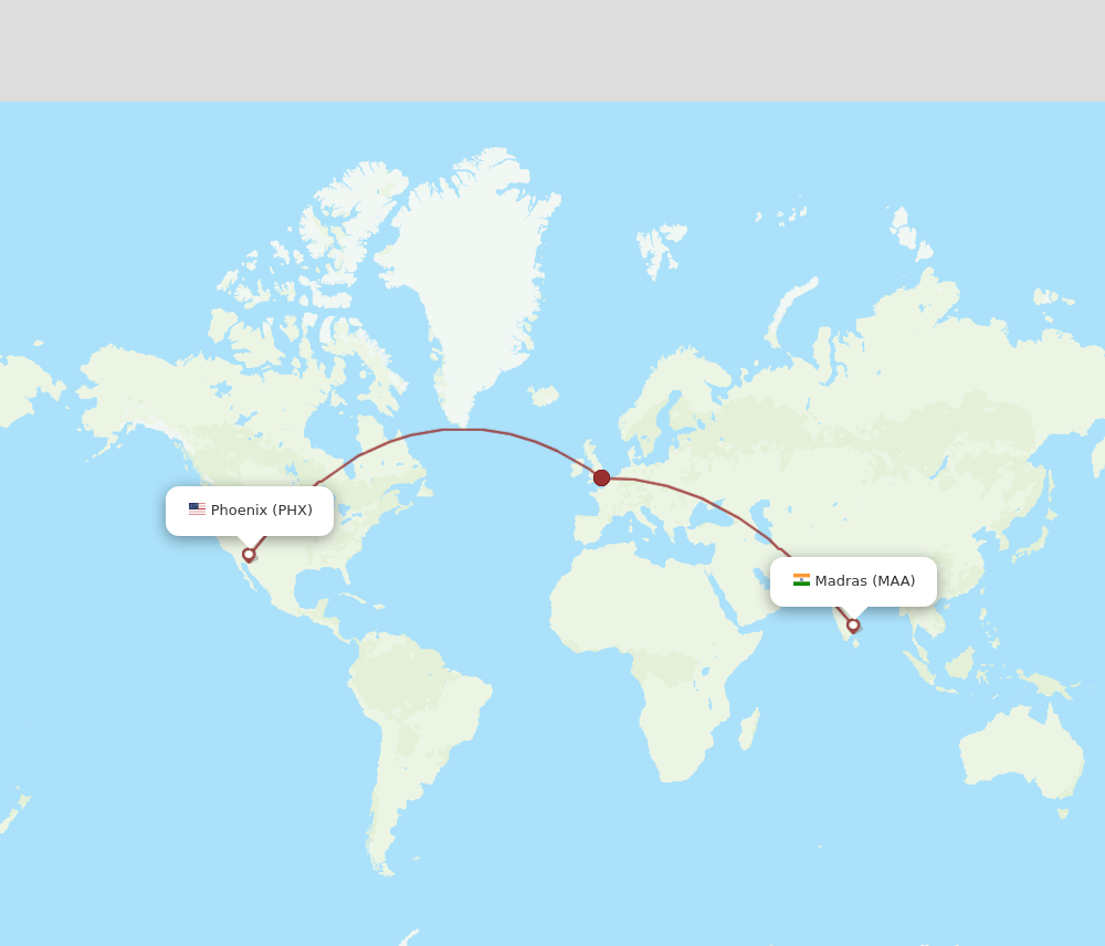 MAA-PHX flight routes