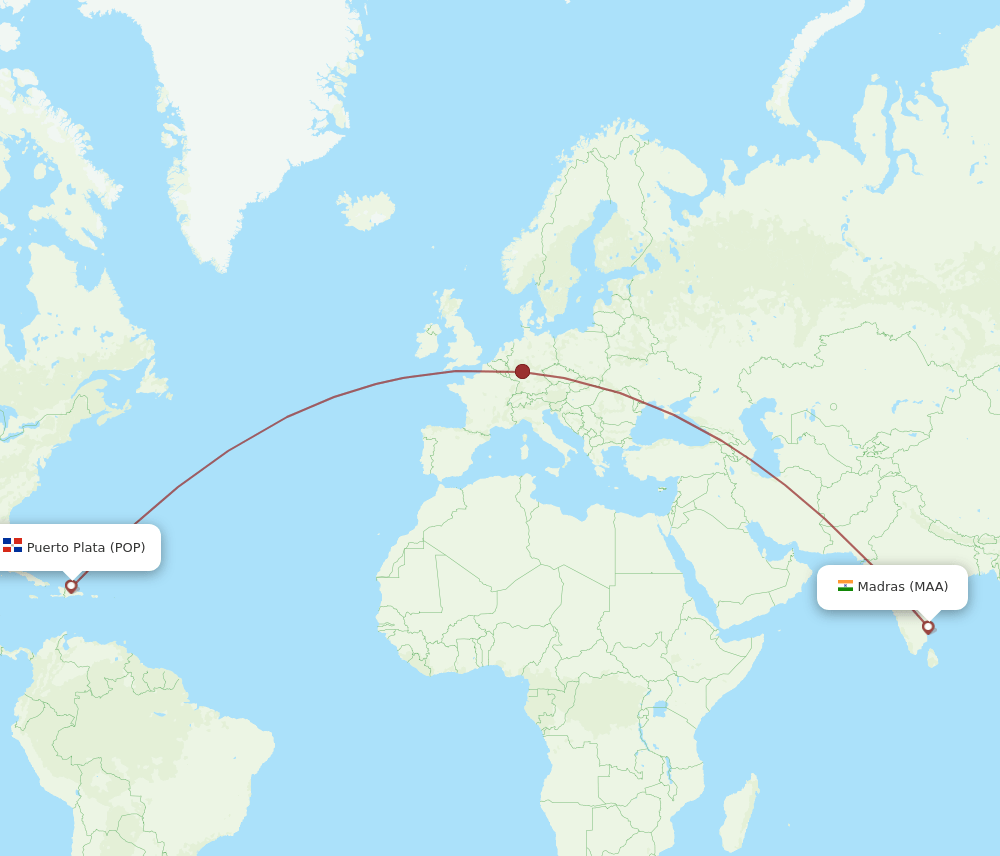 MAA-POP flight routes