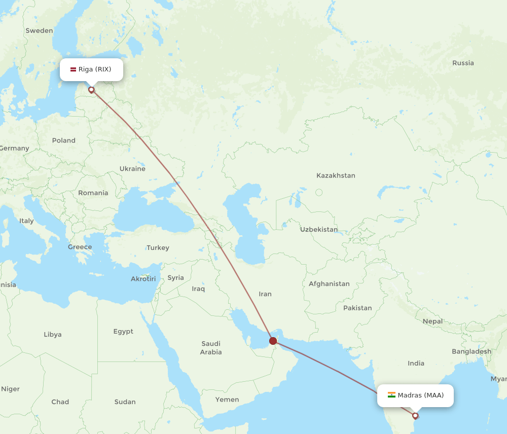 MAA-RIX flight routes