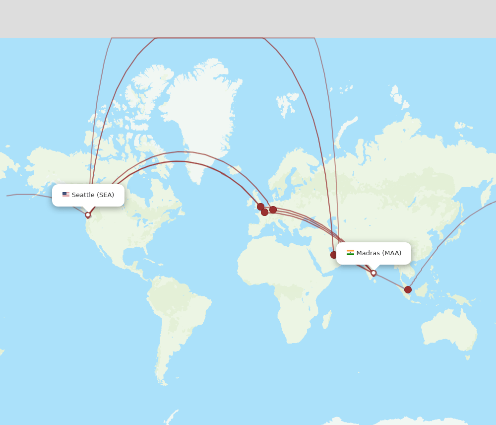 MAA-SEA flight routes