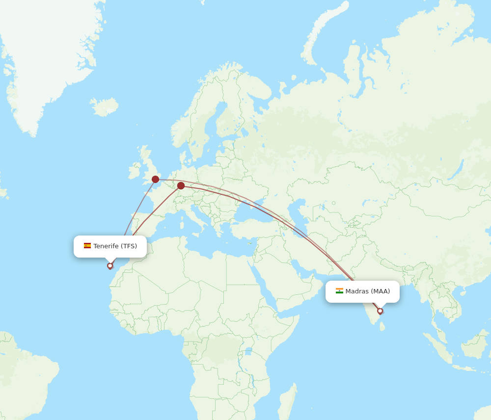 MAA-TFS flight routes